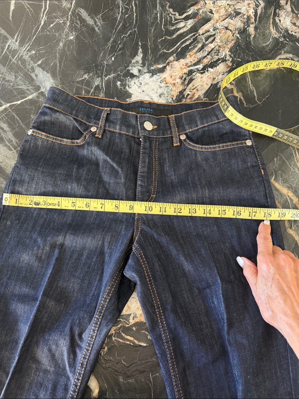 Escada Dark Indigo Flare Jeans - Picture 12 of 13